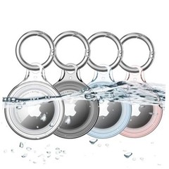 4 Pack Airtag Holder IPX8 Waterproof for A1_4-Pack Holder: Clear+Black+Blue+Red
