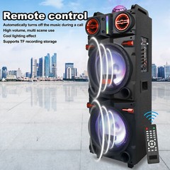 Dual 10″ Subwoofer Bluetooth Speaker 9000W Rechargable Party w/LED FM Karaok DJ