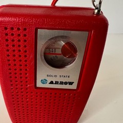 Vintage Solid State Arrow Transistor Radio Red Made in Hong Kong Working