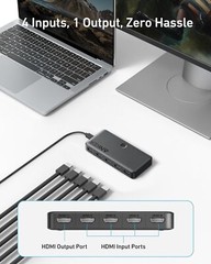 Anker HDMI Switch 4K@60Hz Switcher Splitter 4-in-1 Out for Laptops/PC/Xbox/TV