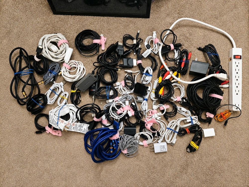 Mixed Lot of Assorted Cables, Chargers & Electronics Accessories – Untested