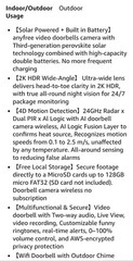 Wireless Solar Video Doorbell Camera Chime Pro, 2K Wide-Angle,WiFi,NO FEES,Alexa