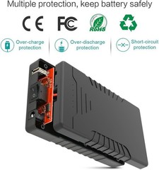 TalentCell Rechargeable 12V 6000mAh/5V 12000mAh DC Output Lithium ion Battery…