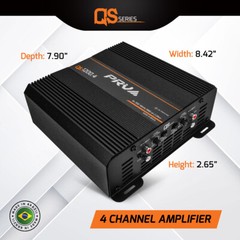 PRV Audio QS1200.4 2 Ohm Compact 4 Channel Digital Full Range Car Amp 1200W