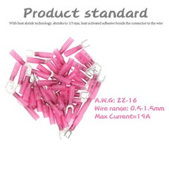 Heat Shrink Fork #10 M5 Stud Wire Spade Crimp Terminals Connectors AWG22-10 US