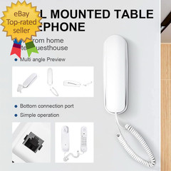 White OF 990 Slimline Wall Mountable Basic Corded Telephone No AC Power Required