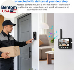 Wireless Doorbell Camera Video Monitor with Display 4.5″ Screen Indoor Visual Ba
