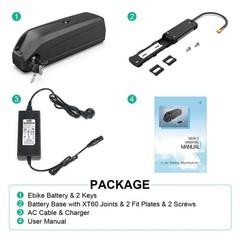E-bike Lithium battery 48V 52V 60V 20Ah Samsung/LG Cells Down Tube 0~2000W Motor