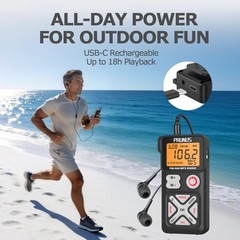J-988 Pocket AM FM Radio Portable Personal Mini Radio with Digital Tuning LCD…