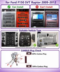 9″ Touch Wireless Carplay Android Auto Stereo for 2009-2012 Ford F150 SVT Raptor