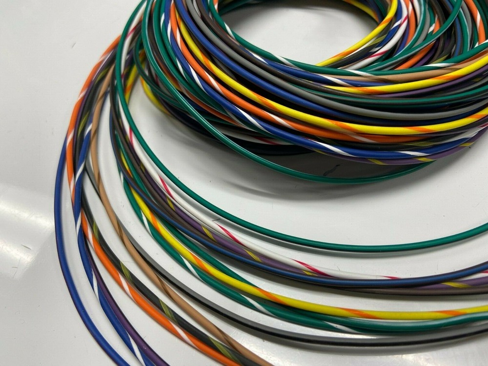 AUTOMOTIVE WIRE 18 GAUGE AWG HIGH TEMP GXL STRIPED WIRE 13 RUNS at 10′ EA PRD