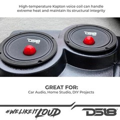 DS18 PRO-GM6B 6.5″ MIDRANGE CAR SPEAKER WITH BULLET LOUDSPEAKER 480 WATTS 8 OHM