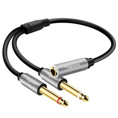 Togconn 1/4 inch TRS Stereo Splitter Y Adapter, 6.35mm Stereo Female to Dual …