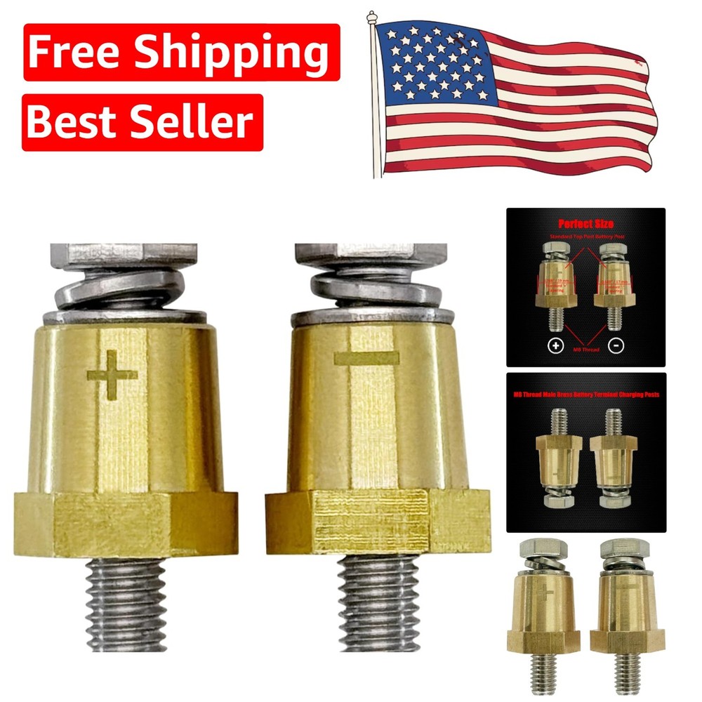 Effortless Installation M8 Battery Terminal Posts – Durable Brass Construction