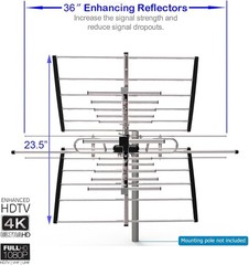 High Definition 200 Mile Range TV Antenna VHF UHF