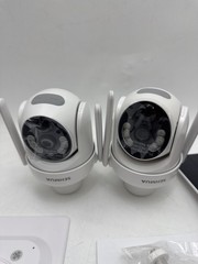 SEHMUA 2K Solar Security Cameras Wireless 2 Pack 360° View Pan RBX-S73 – White