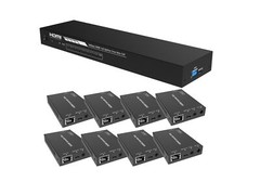 A-NeuVideo ANI-0108POE-AU 1×8 HDMI 4K 18Gbps CAT6 Extender/Splitter/8x Receivers