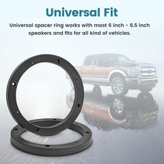 2× 6.5″ Plastic Speaker Spacer Rings Bracket Subwoofer Custom Mounting Adapter