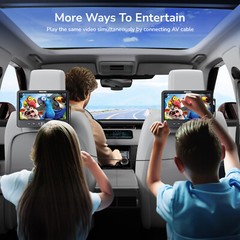 2×10.5″ Portable Dual DVD Player Car Headrest 1080P Video Battery USB SD Headset