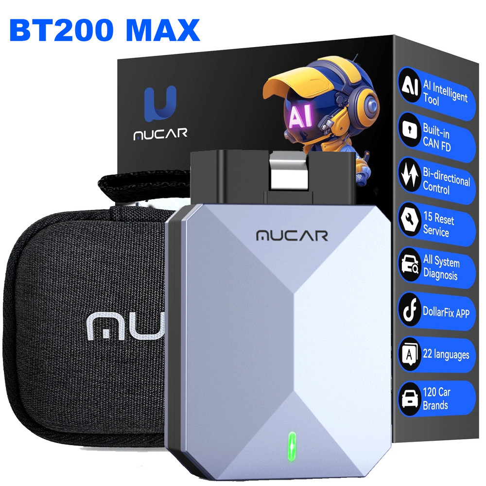 MUCAR BT200 MAX OBD2 AI Scanner Bidirectional Full Diagnostic Scan Tool 15-Reset