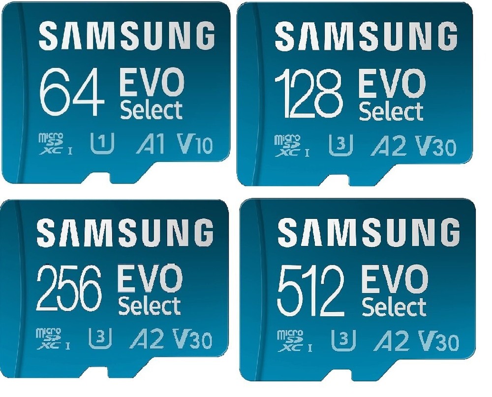 SAMSUNG EVO Select Micro SD-Memory-Card + Adapter( 64GB /128GB / 256GB / 512GB)