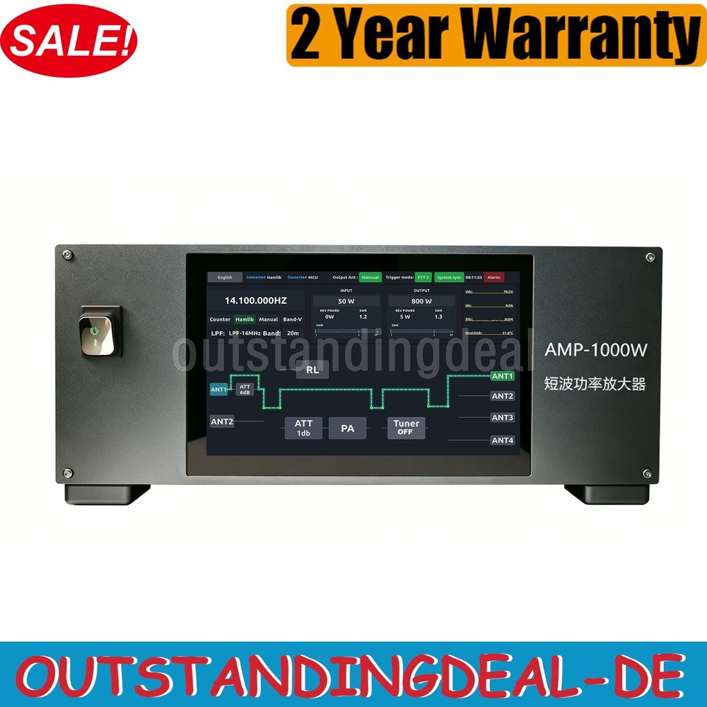 HamGeek AMP-1000W Desktop HF Amplifier 1.8-74MHz for ICOM Kenwood Xiegu YAESU