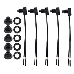 5Pcs 12V Waterproof Push-Button On-Off Switch, 12V Waterproof Push-Button On