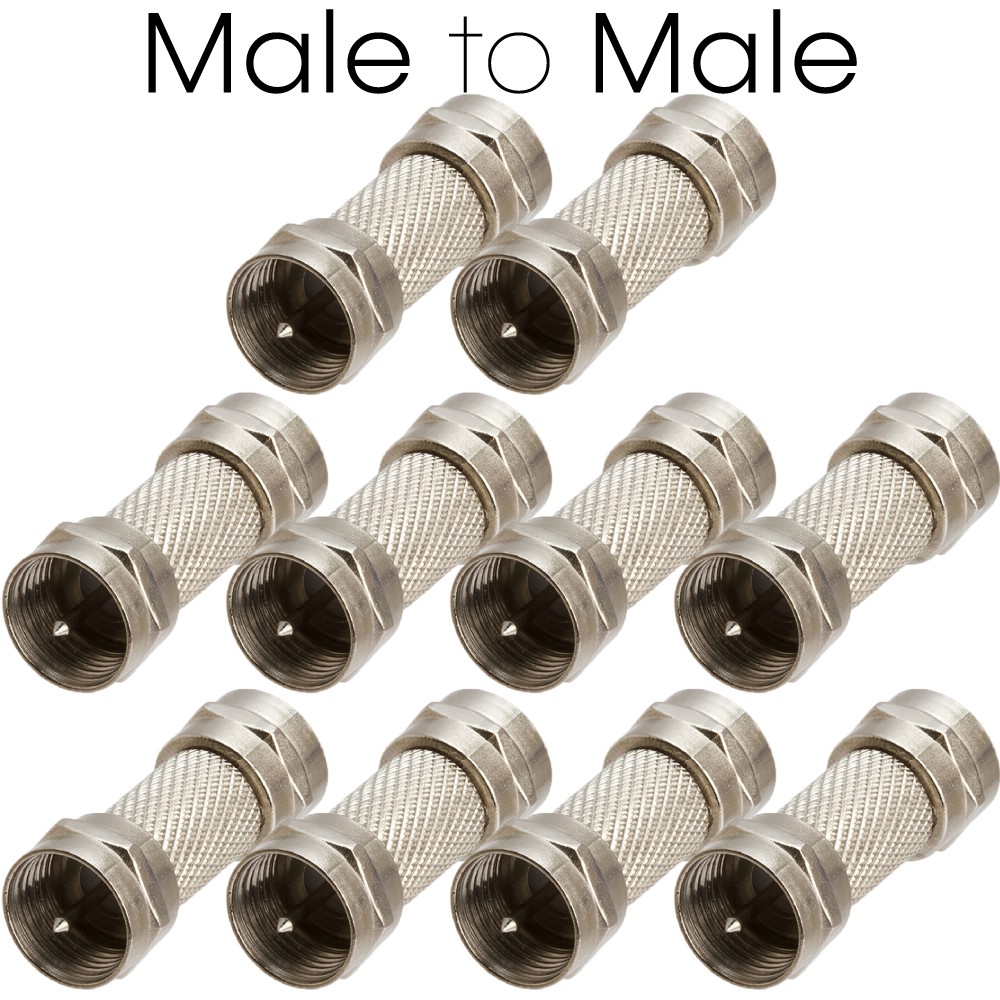 10 Pack F-Type Coupler Coaxial Screw F Type Cable Adapter Coax Connector M/M F/F