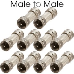 10 Pack F-Type Coupler Coaxial Screw F Type Cable Adapter Coax Connector M/M F/F