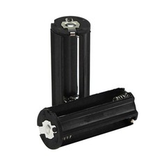 2x 3-AAA Battery Holder Cylindrical Case Plastic For Flashlight Round Circular