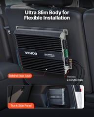 VEVOR Monoblock Car Amplifier Class D Subwoofer Amplifier 1200W RMS 1/2/4 Ohm