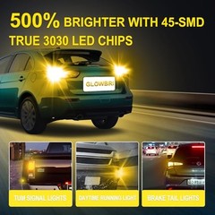 LED Bulb, Amber Yellow 4500 Lumens, All-Aluminum Body, Wide LED 7440 warm white