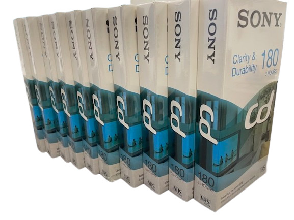 (10 Pack)NEW Sony VHS Cassettes E-180CDG Clarity & Durability 180 3 Hours