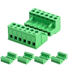 5 PCS 6 Pin 5.08mm Pitch Pluggable Mount Screw Terminal Block Connector Plug