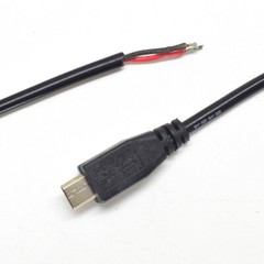 5pcs 1Ft Micro USB Male Plug Cable 2 wires Power Pigtail Cable DC Cord DIY US