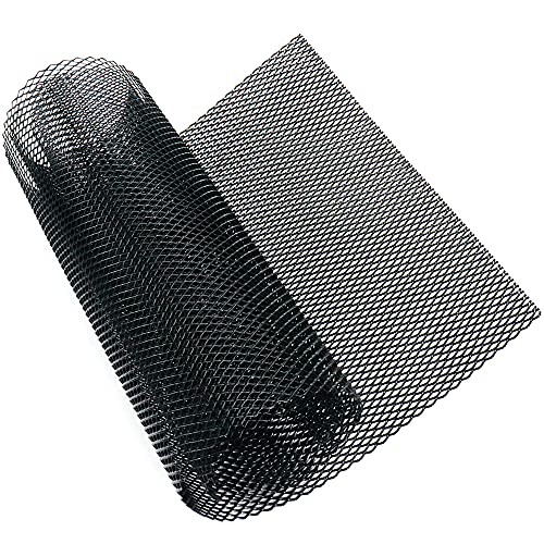 Car Grill Mesh,40 x 13 inch Universal Black Mesh,Aluminum 8x4mm Rhombus Black