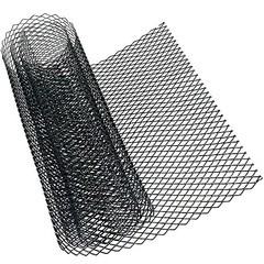 40 x 13 inch Car Grill Mesh Sheet, Black Painted Aluminum 16x8mm Rhombus Black
