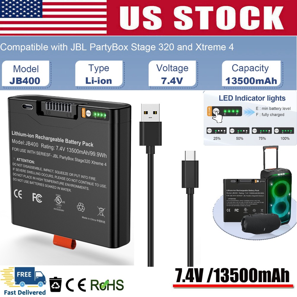 ✅Portable Battery For JBL PartyBox Stage 320 and Xtreme 4 Fast Charge 13500mAh