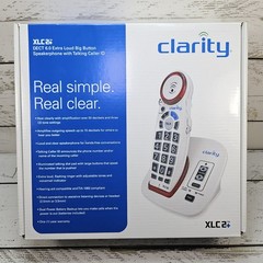 Clarity XLC2+ Cordless Phone Big Buttons Dect 6.0 Loud Speaker Talking Caller ID