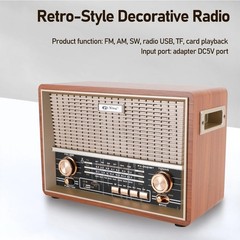 Retro- Style Decorative Radio Multifunction Music Player Bluetooth Speaker Radio