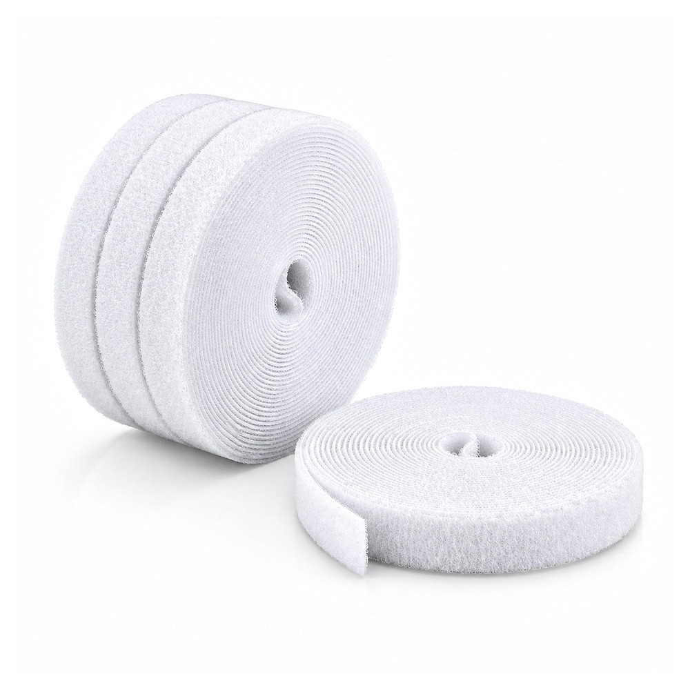 StarTech 4-pack 15ft [4.6m] Hook and Loop Roll, 0.5in Wide, White, Cut-to-Size
