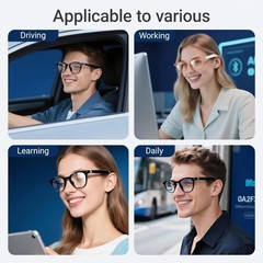 AI Smart Glasses with Open-Ear Speaker & Bluetooth 5.4 – Stylish & Functional