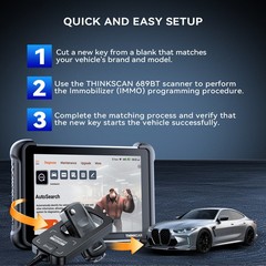 ThinkScan 689BT +TKEY101 Car Key Programmer Set TPMS Coding Tool Full Diagnostic
