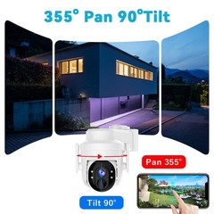 Solar Battery Powered Camera 360 Wireless Pan/Tilt WiFi Camera System Outdoor