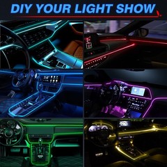 10M RGB 8 in 1 RGB Car Atmosphere Interior LED Guide Fiber Optic Ambient Light