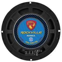 Rockville RXM64 6″ 150w 4 Ohm Mid-Bass Driver Car Audio Speaker