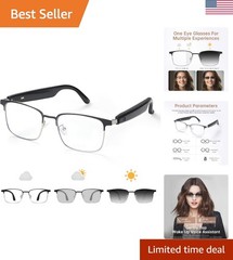 Bluetooth Audio Smart Glasses, Blue Light Glasses for Women Men, Remote Shoot…