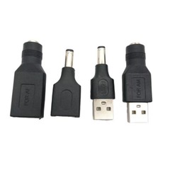 USB 2.0 A To DC Power Supply Charger 5.5mm x 2.1mm Male Female Converter Adapter