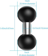 1 Inch Ball Mount Base Adapter to 1″ Ball Extension Arm Compatible with RAM Moun