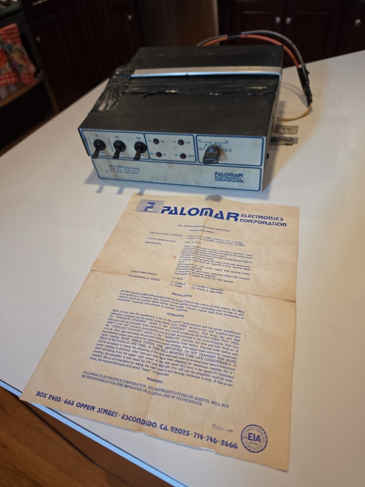 Rare – Palomar TX-5300 Linear Amplifier – Storage Find – Untested AS-IS